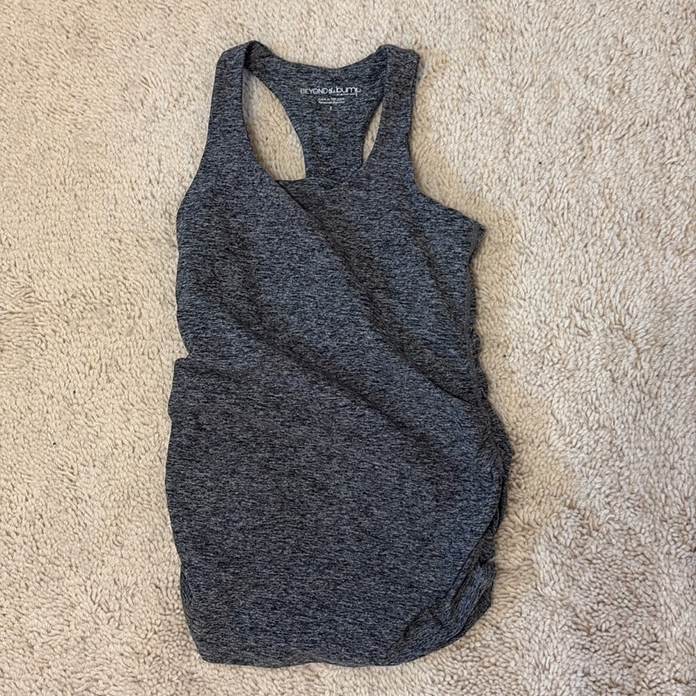 Beyond the Bump Spacedye Bases Covered Maternity Tank Top, Grey / Gray S